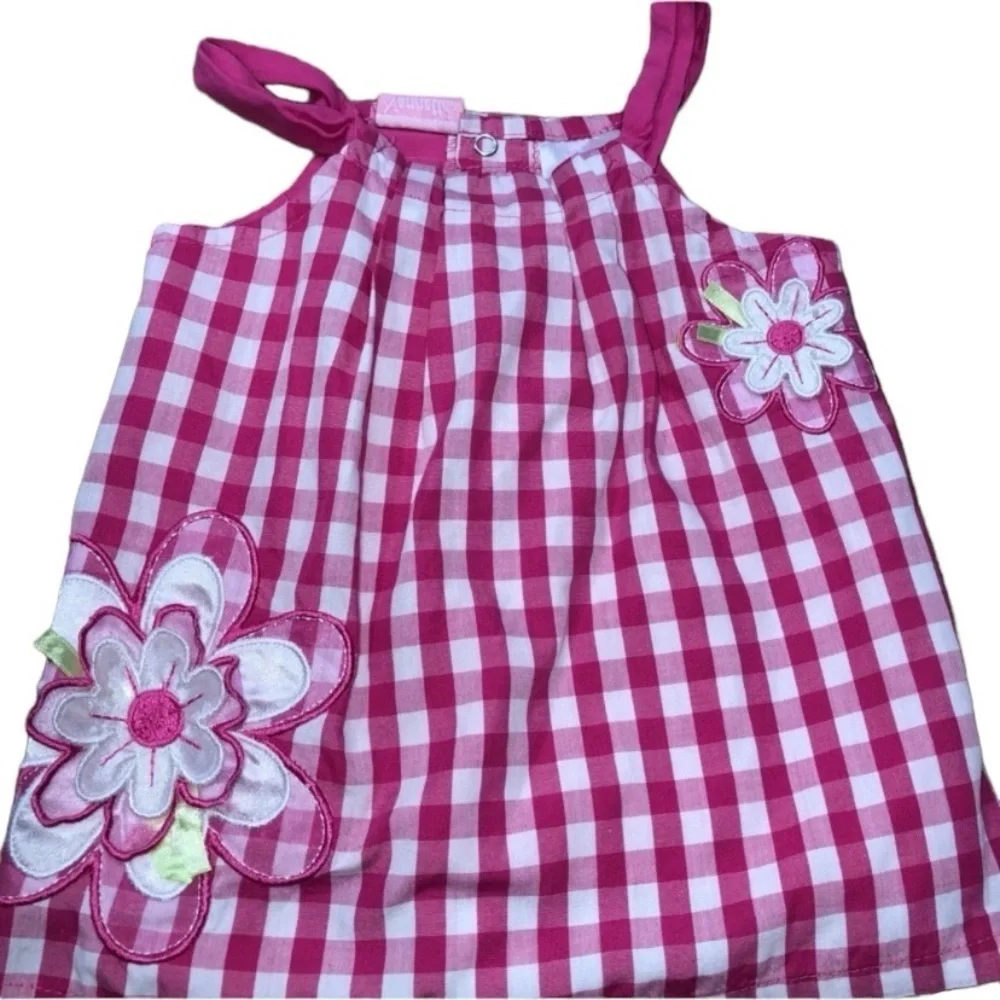 Nanette Girls 24 Months Pink Checkered Floral Summer Dress